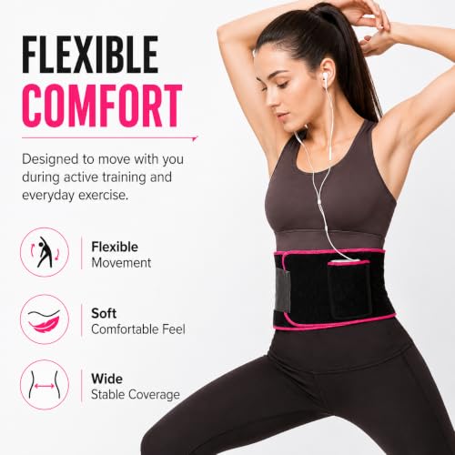 Image of Belly Fat Belt for Women and Man,Sweat Belt Fat Burner with Pocket,Neoprene Waist Trimmer for Weight Loss,Tummy Exercise,Hot Slimming Belt Lower Back Support and Relief in Back Pain