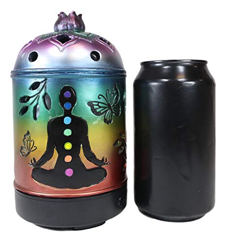 Ebros Gift Lotus Flower Mandala Wheel Root Chakra Zone Rainbow Colors Wiccan Essential Oil Diffuser With Colorful Led Lights And Electronic Usb Power Cord Yoga Meditation Home Aromatherapy Accessory #TOP3