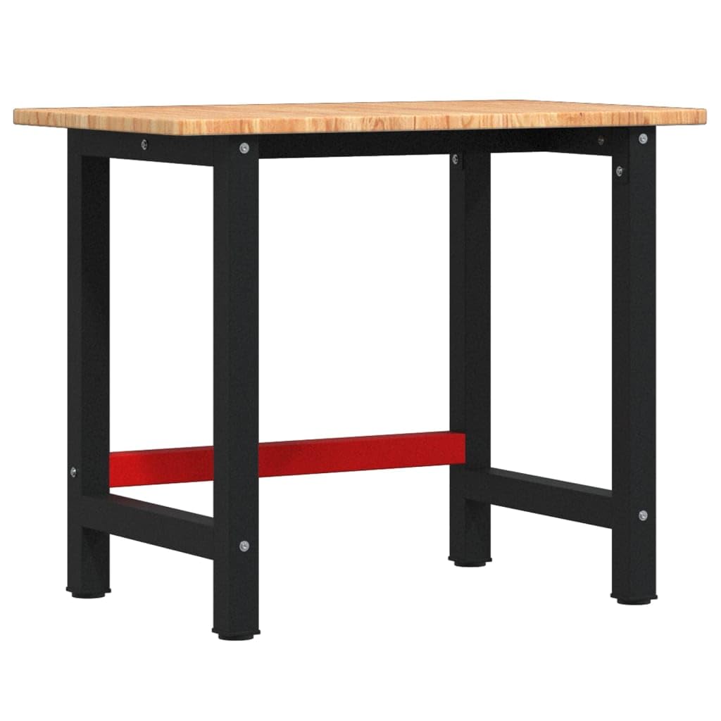 Genérico Banco de Trabajo Rectangular Madera Maciza Roble 100x60x81,5 cm,Bricolaje,Accesorios de Bricolaje,Organización y Almacenamiento de Herramientas,Mesas de Trabajo,Marrón,3309658