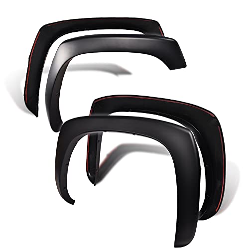 PIT66 Fender Flares, Compatible With 1999-2006 Chevy Silverado GMC Sierra/2000-2006 Suburban Yukon XL/2002-2006 Avalanche 68.4", 78", 69.2", 96" Bed Factory Style Smooth Wheel Flares Set, 4 PCS