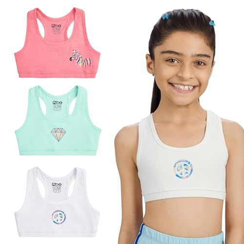 Image of YouGotPlanB Cotton Sports Bra | Ages 8-16 Years | Racerback Style | Non-Padded, Double-Layered for Coverage
