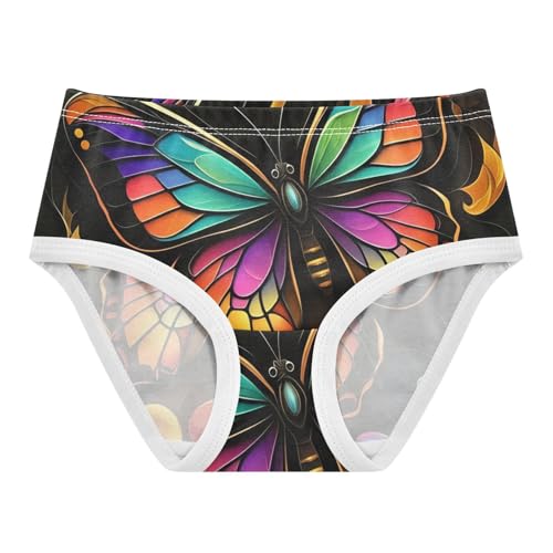 Abstract Colorful Butterflies Black Toddler Underwear Floral 2t Cotton Panties Little Girl Stylish Briefs Undies Kids