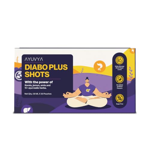 Image of Ayuvya Diabo Plus Shots | Diabetes Care | Diabetes Supplements | Ayurvedic Medicine for Diabetes | Karela Jamun Neem Juice for Diabetes