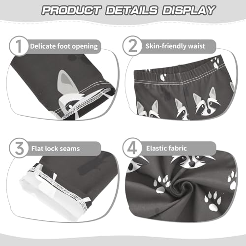 Bolaz Toddler Girls Leggings Printed Yoga Pants Leggings Raccoon Face for Kids3