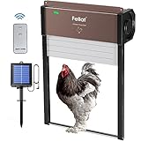 Fellat Automatic Chicken Coop Door Opener Solar Powered with Timer, Light Sensor and Remote Controls