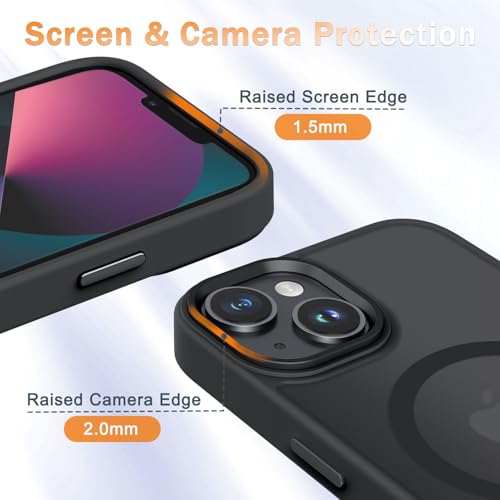 Image of YENAPOON for iPhone 15 Plus Case, Matte Magnetic Phone Case, Black