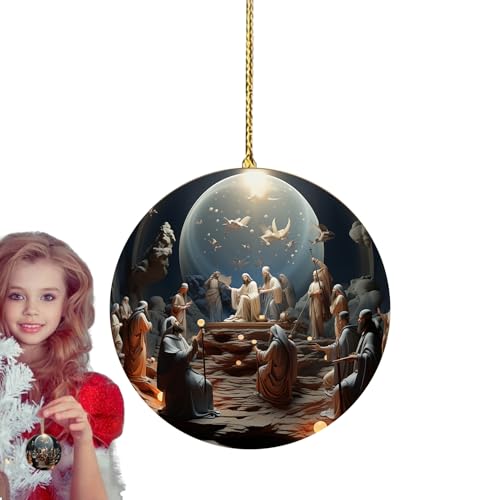 navideños para cunas, acrílico 2D, decoración Religiosa de Navidad, Joyas de Jesucristo para la Navidad, para el hogar, jardín, Pascua, Vacaciones, Libros, Interior del Coche,