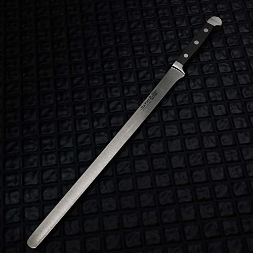 Foto von GÜDE Solingen - Lachsmesser geschmiedet, 32 cm, POM schwarz, ALPHA, Doppelkropf, Handmade Germany