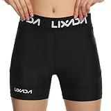Lixada Damen Shorts Sporthose Kurze Leggings Yogahosen Laufshorts, Schnell trocknend Atmungsaktiv, Jogginghose Athletic für Sport Fitness Laufen Yoga