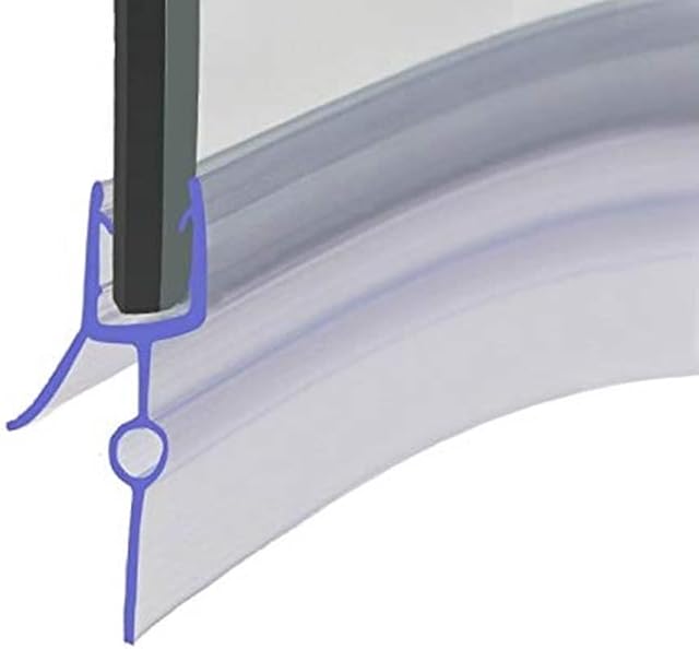 HNNHOME 870mm Pre-Curve Rubber Plastic Bath Shower Screen Seal Strip Perfect for 4-6mm Curved or Straight Glass Door 16-22mm Gap