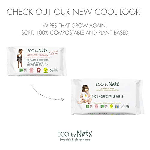 Eco by Naty Ongeparfumeerde Babydoekjes - 100% composteerbare en plantaardige doekjes, veilig voor de gevoelige babyhuid… - Afbeelding 5