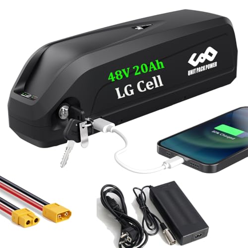 UPP E Bike Akku 48V 20Ah Geeignet für 250 W, 500 W und 1000 W 1500W Elektrofahrräder – Lithium-Ionen-Akku für Fahrrad-Umrüstsatz (48V 20Ah 0-1500W /LG/Cell)
