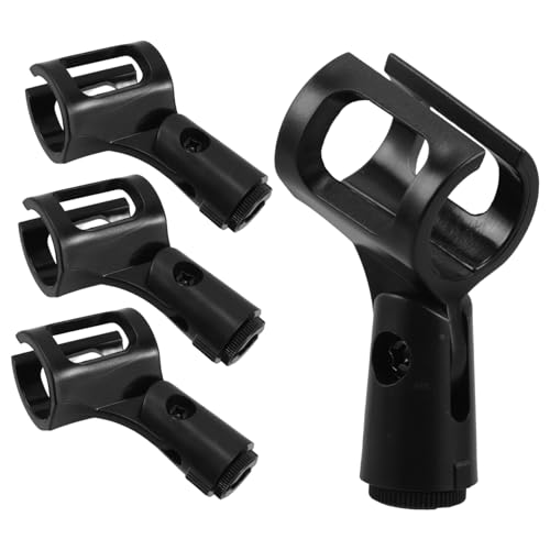 VICASKY 4Pcs Lightweight Microphone Clips Durable and Shockproof Mic Fixing Holders for Handheld Microphones Easy to Install Portable Design for Convenient Use