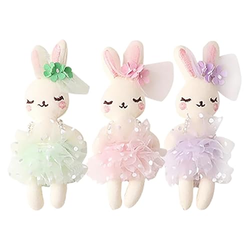 VICASKY 3pcs Rabbit Doll Stuffed Animal Toys Toys Bunny Plushies Mini Stuffed Bunny Plush Mini Plush Rabbits Bulk Bear Clothing Adorn Crafts Making Ornament Clothing Supplies