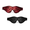 Blindfold,Lace Eye Mask,2 Pcs Sexy for Women Lace Eyes Cover, Eye mask for Sleeping Games Satin Silk , SM Shading Eyemask,Sexy Venetian Carnival Masks,for Valentine's Day Gift, Sleep Blindfold for Adu