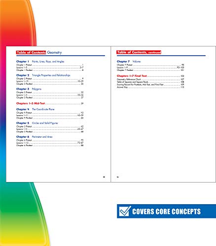 Spectrum Grades 6-8 Geometry Math Workbook, Mathematics Book for Kids Ages 11 to 14 Covering Geometric Shapes, Perimeter, Area, Volume, Angles, and More, Classroom or Homeschool Curriculum (Volume 107)