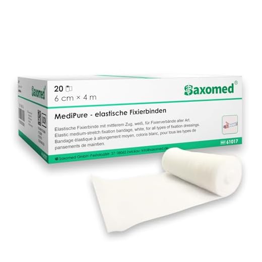 Saxomed elastische Mullbinden 6cm x 4m – 20 Stück Fixierbinden Bandage – latexfreie Binden Verband dehnbar