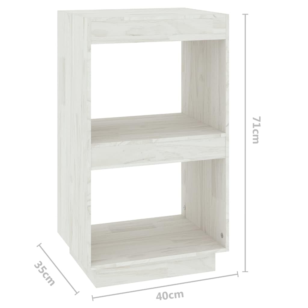 Regał na książki, biały, 40 x 35 x 71 cm, lite drewno sosnowe, przechowywanie DVD + regał na płyty CD, ścianka działowa do biura, salonu, regał na książki
