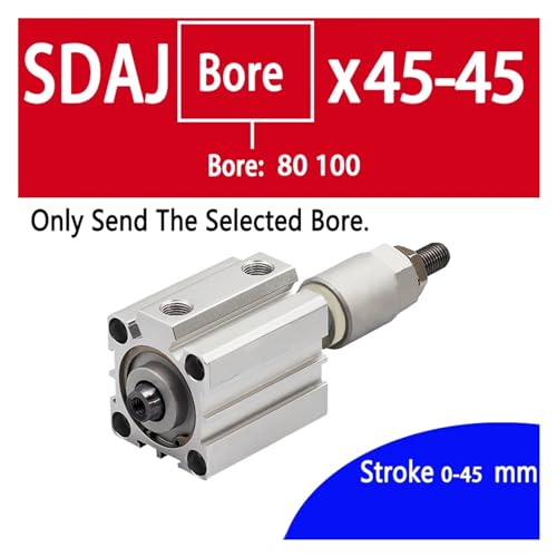 Outil à piston double effet SDAJ80 avec alésage compact en aluminium
