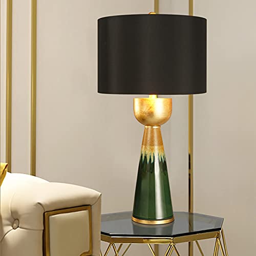 Lampe de table créative moderne avec structure céramique et tissu haut de gamme