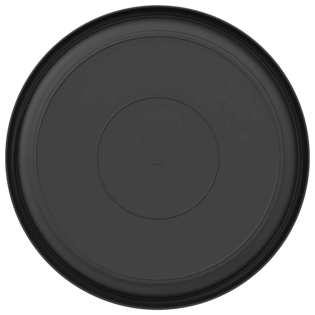 Lot de 24 plaques de fleurs rondes - Noir - Diamètre : 27 x 2,5 cm - En plastique - Polyvalent - Pour balcon, jardin, terrasse, intérieur et extérieur