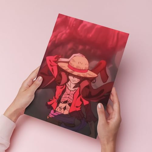 Image of One Piece Anime Manga Poster, One Piece Character Design Wall Poster 3 Panal - A4 Size, 300 GSM, Wall Decor Posters Wall Art For Bedroom, Living room, Office, Dining Room,No Frame (Luffy-7)