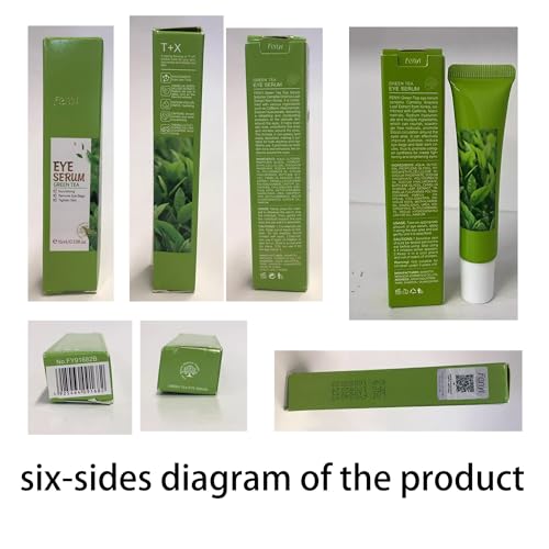 AKARY Green Tea Eye Serum and Under Eye Roller Cream, for Eye Bags Puffiness, Caffeine Eye Cream with 360° Massage Ball Reduce Wrinkles and Fine Lines, Under Eyes, Moisturizing, Hydrating, Firming Eye Skin (Green Tea)