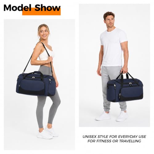 Image of Uarition Gym Bag for Men & Women - 50L Large Travel Duffle Bag, Navy Blue