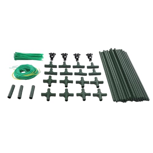 Support pour plantes de concombre anti-vent cadre en acier vert pour potager robuste - 3