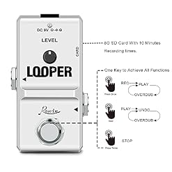 Rowin Looper Guitar Pédales à effet boucle électrique avec port de carte mémoire, boucles illimitées 10 minutes d… - Les Beatles, Paul McCartney, John Lennon, RIngo Starr, George Harrison Rowin Looper Guitar Pédales à effet boucle électrique avec port de carte mémoire, boucles illimitées 10 minutes d… – Image 2