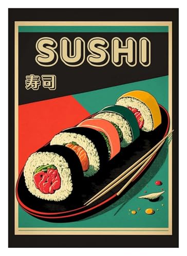 Décoration de restaurant originale avec ce tableau de sushis vintage - 2