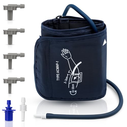 Misuratore da Braccio Pressione Sanguigna 22-32 cm, Bracciale Pressione Portatile Con 6 Connettori, Solo Bracciale Misuratore Pression Arteriosa (Modello normale)