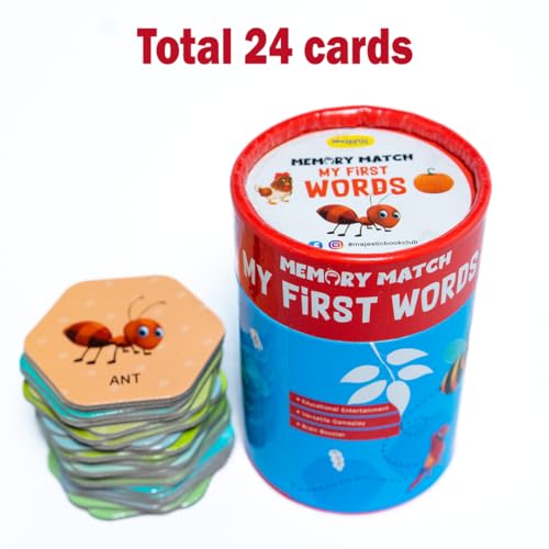 Image of Memory Match Game: My First Words - 24 Durable Cards, 12 Word-Themed Pairs, Brain-Boosting Educational Game for Early Learners, Toddlers, and Families - THE BOOK TREE