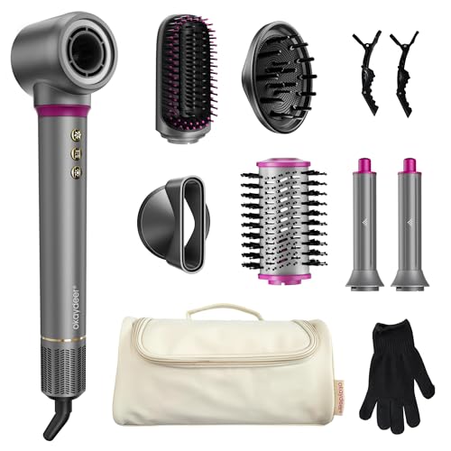 okaydeer 7-in-1 Hairstyler, Airstyler, Lockenstab Auto-Wrap, Ionen Föhn, Keine Hitzeschäden, Schnelltrocknendes & Flusen...