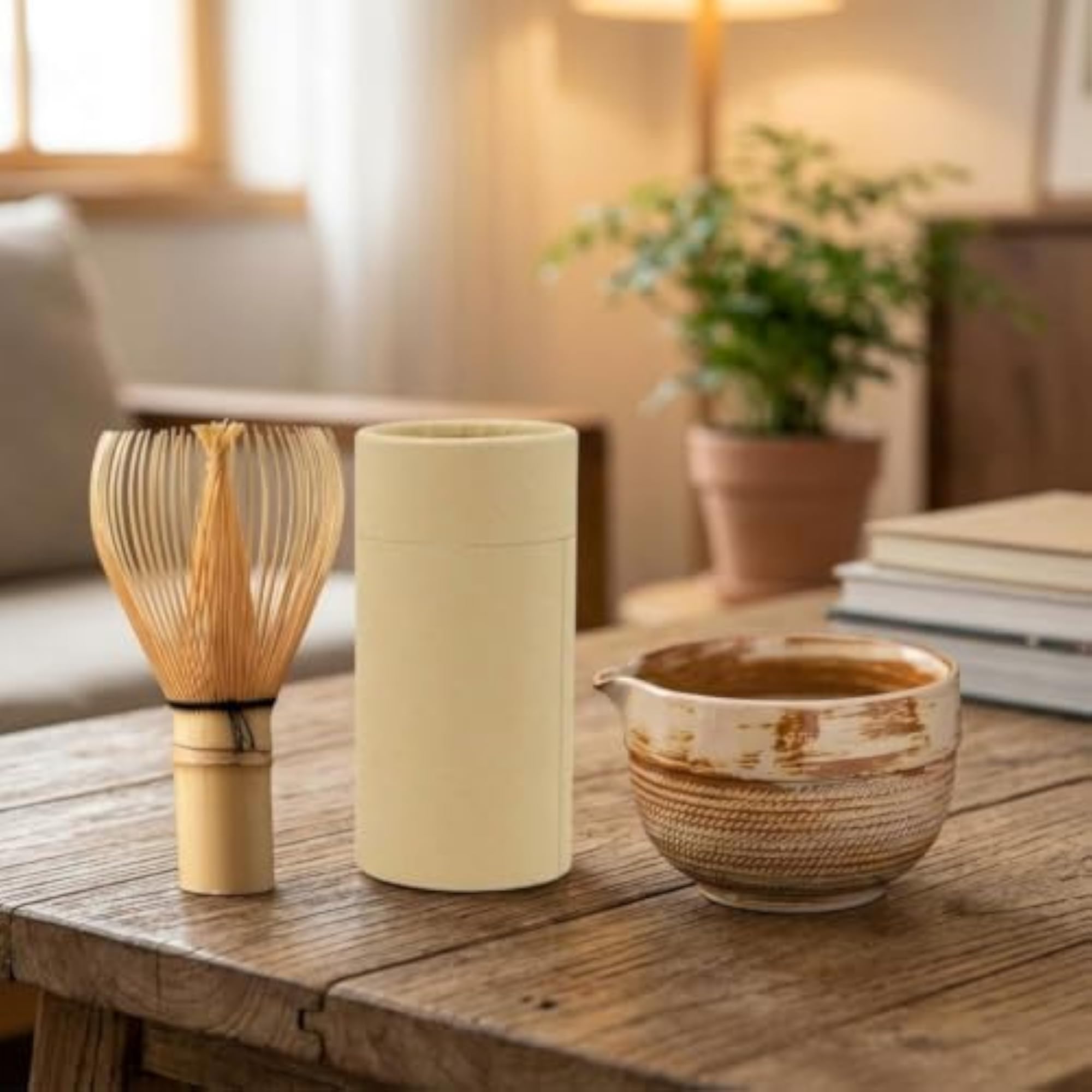 Bamboo Whisk Ceremony Matcha Bowl Spout Handmade
