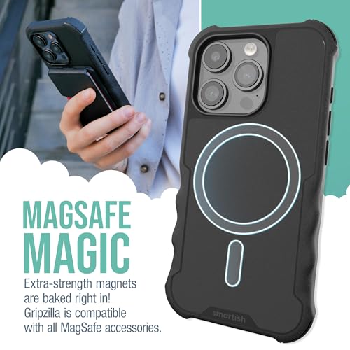 Image of Smartish - Leaf Me Alone - iPhone 15 Pro MagSafe Armor Case - Gripzilla [Rugged & Tough] Heavy Duty Armor Case - Fits iPhone 15 Pro