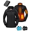 Wulcea 3 in 1 graphene heated jacket for women 12v 18400mah fast charge with large capacity  urban country home decor