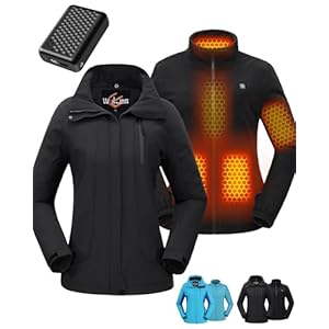 Wulcea 3 in 1 Graphene Heated Jacket For Women 12V 18400mAh Fast Charge With Large Capacity