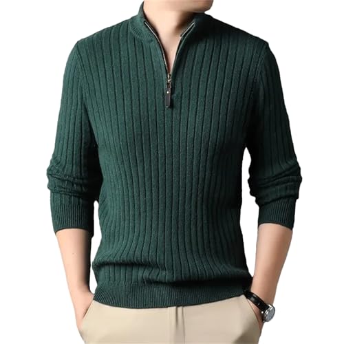 Winter Men's Quarter Zip Sweater Slim Fit Casual Knitted Turtleneck Pullover Tops