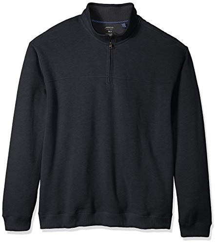Arrow 1851 Men's Big Saranac Long Sleeve 1/4 Zip Sueded Fleece Pullover, Black Heather, 3X-Large Tall