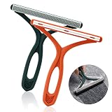 YSUVIN Quitapelusas portátil, 2 unidades, electrostática de doble cara para alfombras, cepillo de 2 capas, afeitadora manual de herramientas para limpiar la ropa para sofá, tejer, pelo de animales