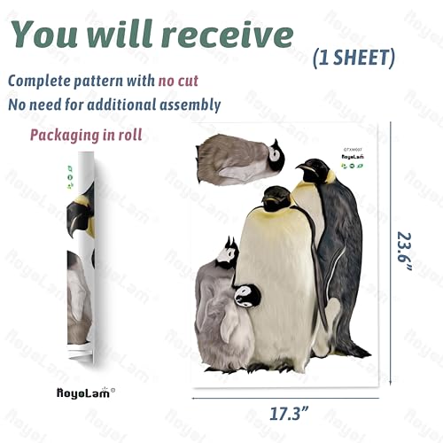 Pegatina de pared familia pingüino vinilo removible impermeable miniatura 4