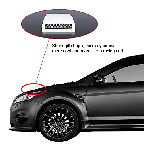 Universal Car Decorative Air Flow Intake Hood Scoop Bonnet Vent Sticker Cover Hood (White) #TOP5