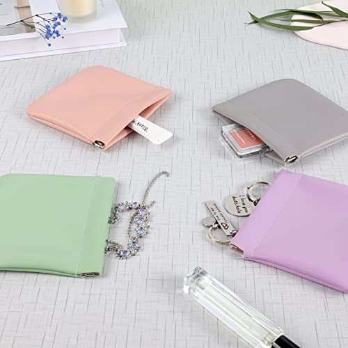 6Pcs Small Makeup Bag for Purse Pouchic Lambskin Pocket Cosmetic Bag Squeeze Top Waterproof Travel Makeup Bag No Zipper Portable Mini Makeup Pouch Self-Closing Colorful Pouch for Women Girls2