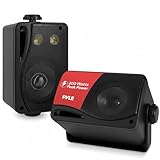 Pyle 3.5インチ3-Way防水型ボックススピーカー(ブラック/ペア)(※アンプは内蔵されていません)