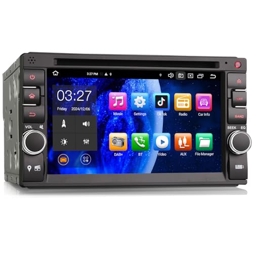 Erisin 8 Core 4+64GB Android 14 Universal 6.2 Pulgada Coche Estéreo Navegador DVD Reproductor 2 DIN para Nissan Soporte GPS Carplay Android Auto Bluetooth WiFi SWC A2DP RDS Dab+ DVB-T2