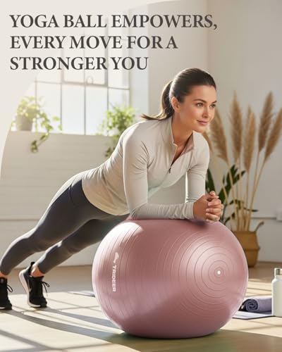 Image of Trideer Exercise Ball, Stability Yoga Ball for Physical Therapy, Active Sitting, Pregnancy & Birth Labor Prep, Core Strength, Balance Training, Posture Improvement and Daily Stretching, 55 /65 /75cm