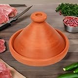 Marokkanische Tajine, Kochtopf Ø 26cm, Unglasiert, Tontopf zum Kochen für 1-3 Personen, original aus Marokko, frei von Schadstoffe