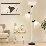 Luvkczc Torchiere Floor Lamps for Living Room with 3 Lamps, Tall Modern Standing Lamps, Industrial B