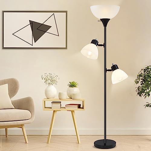 Luvkczc Torchiere Floor Lamps For Living Room With 3 Lamps, Tall Modern Standing Lamps, Industrial Bright Floor Lamp For Bedroom, Office, Dresser, 3 Led Bulbs Included #TOP6